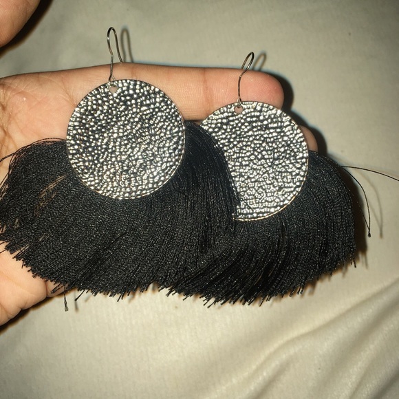 Black Tassel Earrings - Picture 1 of 4